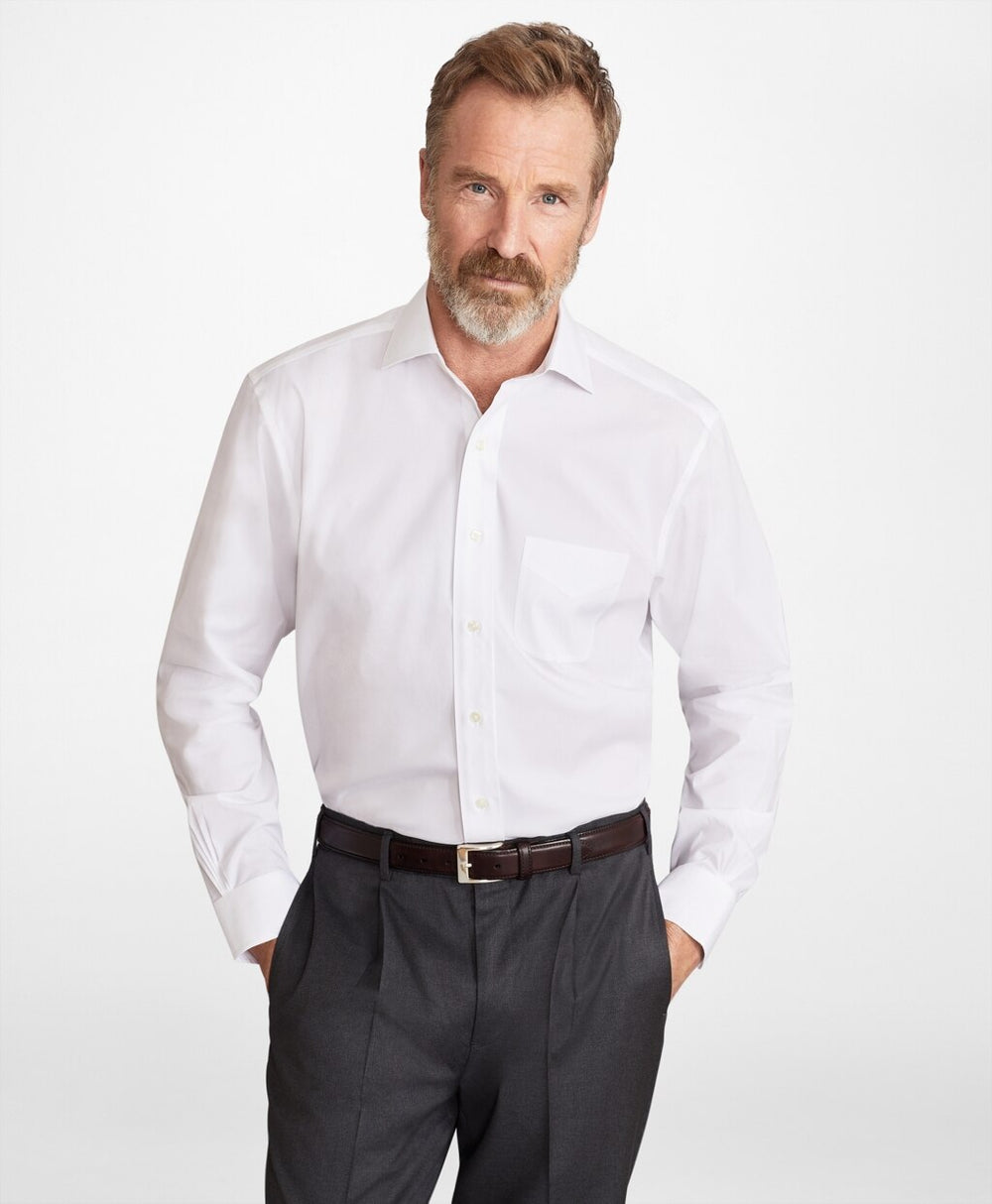 Brooks Brothers Men Madison Classic-Fit Dress Shirt, Performance Non-Iron with COOLMAX®, Ainsley Collar Twill