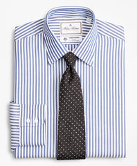 Brooks Brothers Men Luxury Collection Regent Fitted Dress Shirt, Franklin Spread Collar Bengal Stripe