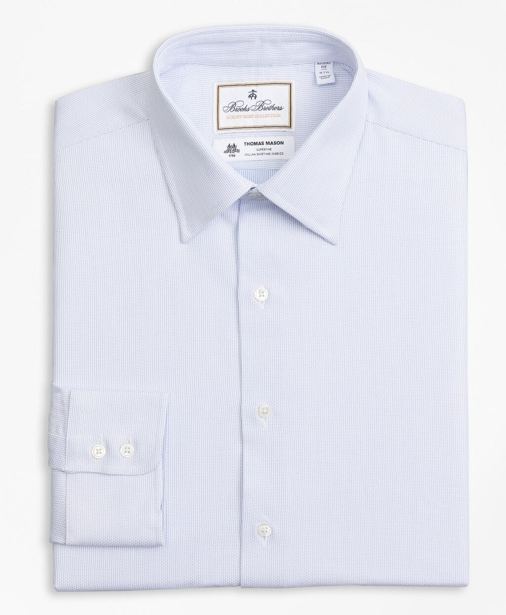 Brooks Brothers Men Luxury Collection Regent Fitted Dress Shirt, Franklin Spread Collar Broken  Stripe