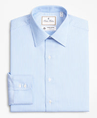 Brooks Brothers Men Luxury Collection Regent Fitted Dress Shirt, Franklin Spread Collar Ground Stripe