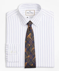 Brooks Brothers Men Luxury Collection Regent Fitted Dress Shirt, Franklin Spread Collar Pinstripe
