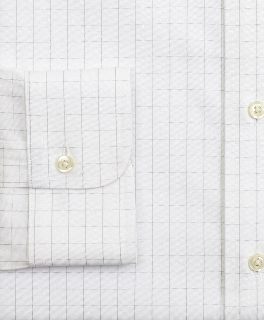 Brooks Brothers Men Stretch Regent Fitted Dress Shirt, Non-Iron Windowpane