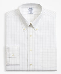 Brooks Brothers Men Stretch Regent Fitted Dress Shirt, Non-Iron Windowpane