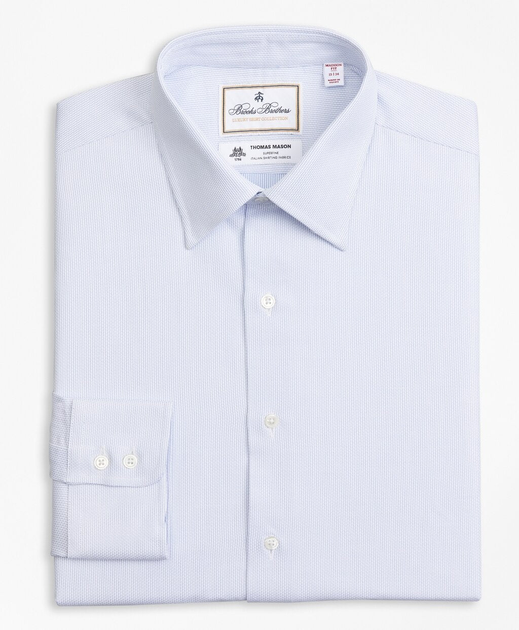 Brooks Brothers Men Luxury Collection Madison Classic-Fit Dress Shirt, Franklin Spread Collar Broken Stripe