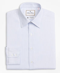 Brooks Brothers Men Luxury Collection Madison Classic-Fit Dress Shirt, Franklin Spread Collar  Textured Stripe