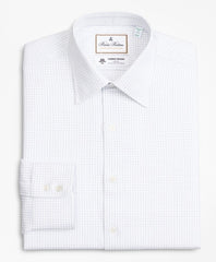 Brooks Brothers Men Luxury Collection Milano Slim-Fit Dress Shirt, Franklin Spread Collar Fine Windowpane