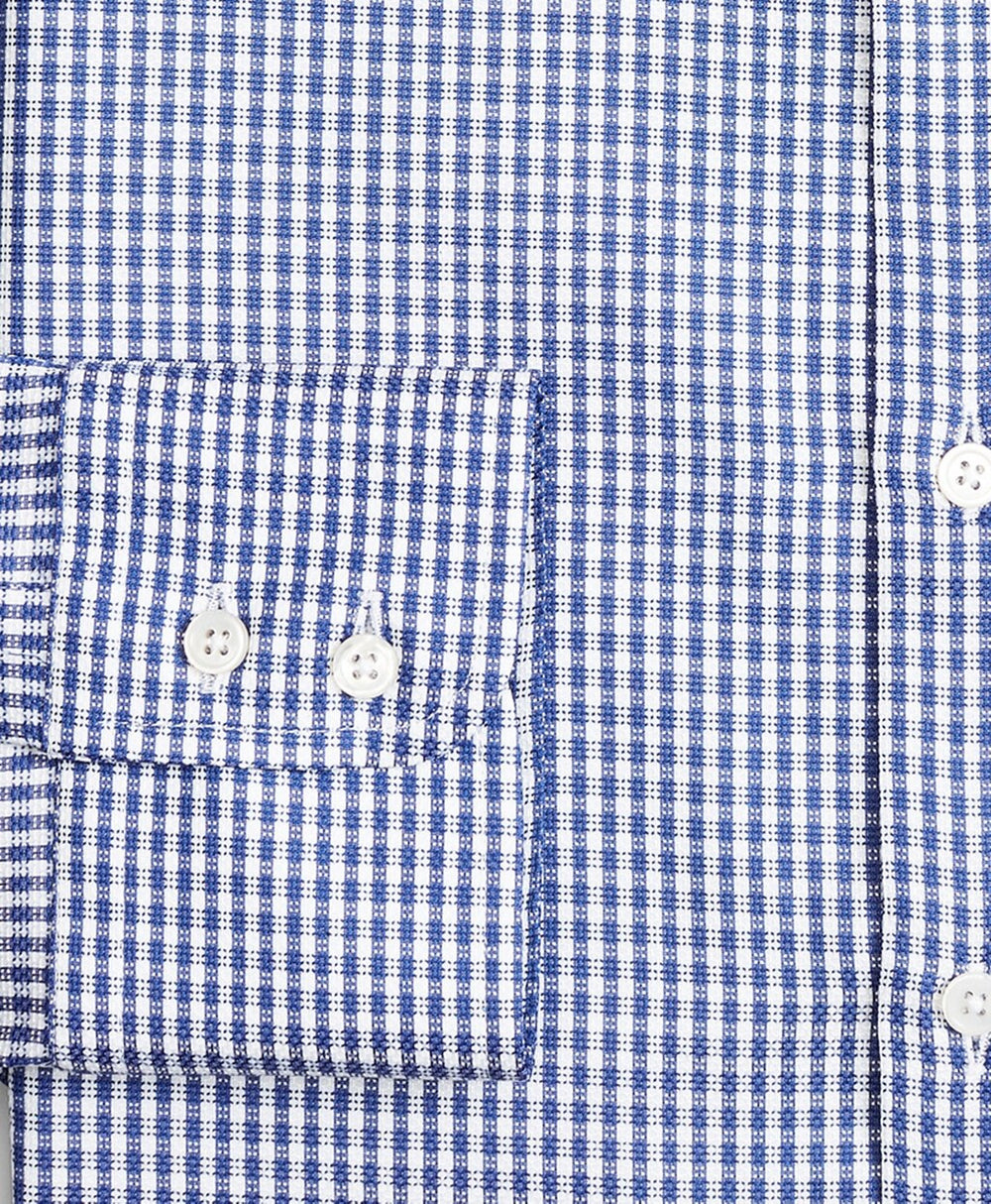 Brooks Brothers Men Luxury Collection Milano Slim-Fit Dress Shirt, Franklin Spread Collar Fine Gingham