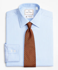 Brooks Brothers Men Luxury Collection Milano Slim-Fit Dress Shirt, Franklin Spread Collar Ground Stripe