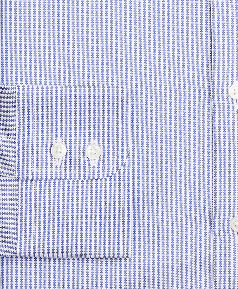 Brooks Brothers Men Luxury Collection Milano Slim-Fit Dress Shirt, Franklin Spread Collar Track Stripe