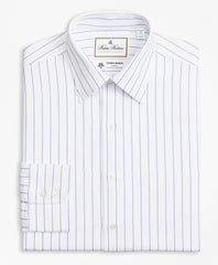 Brooks Brothers Men Luxury Collection Milano Slim-Fit Dress Shirt, Franklin Spread Collar Pinstripe