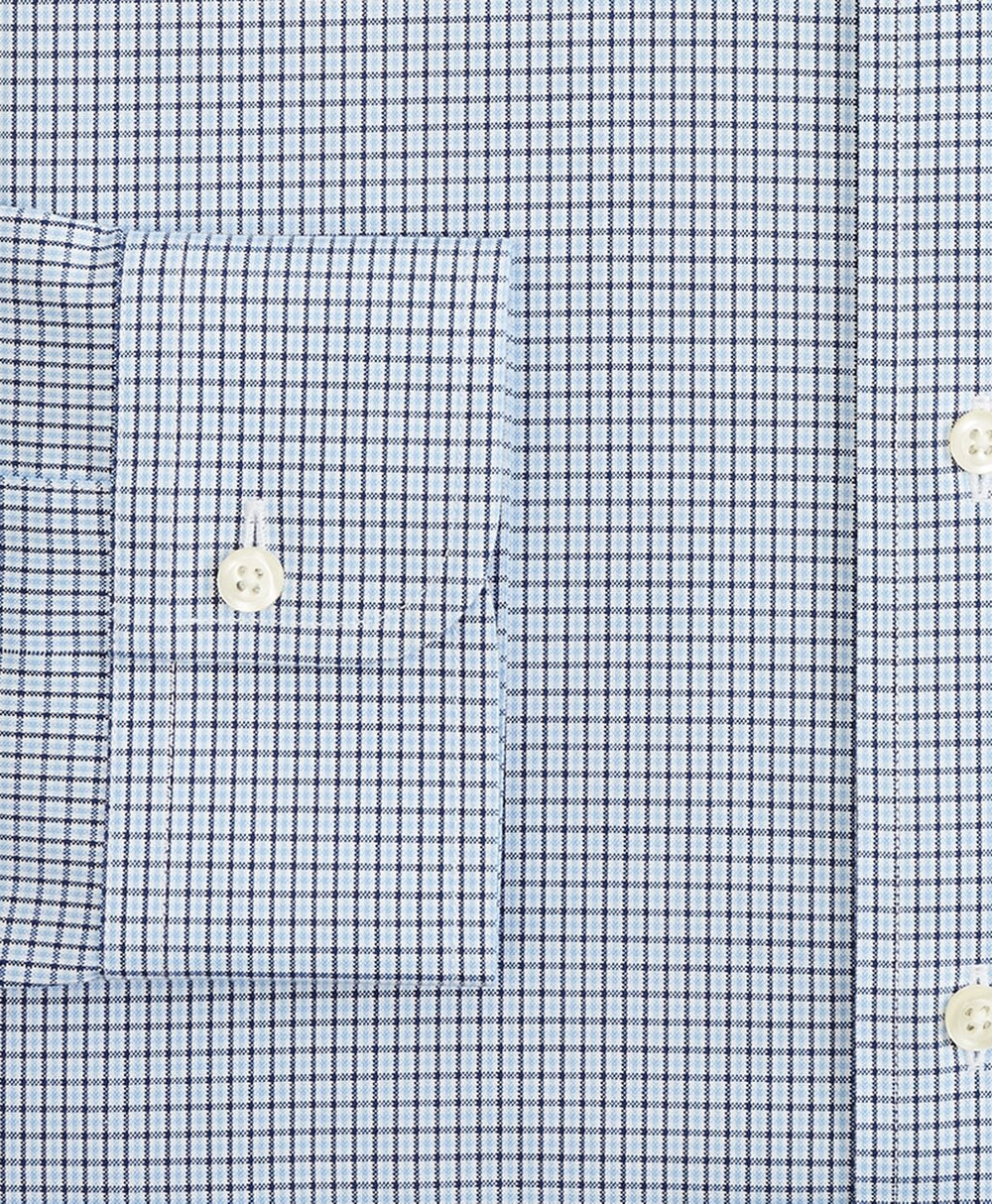 Brooks Brothers Men Stretch Milano Slim-Fit Dress Shirt, Non-Iron Check