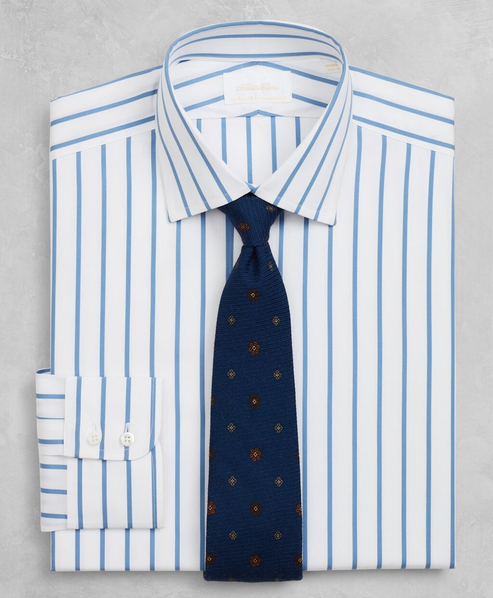 Brooks Brothers Men Golden Fleece® Regent Fitted Dress Shirt, English Collar Bold Stripe