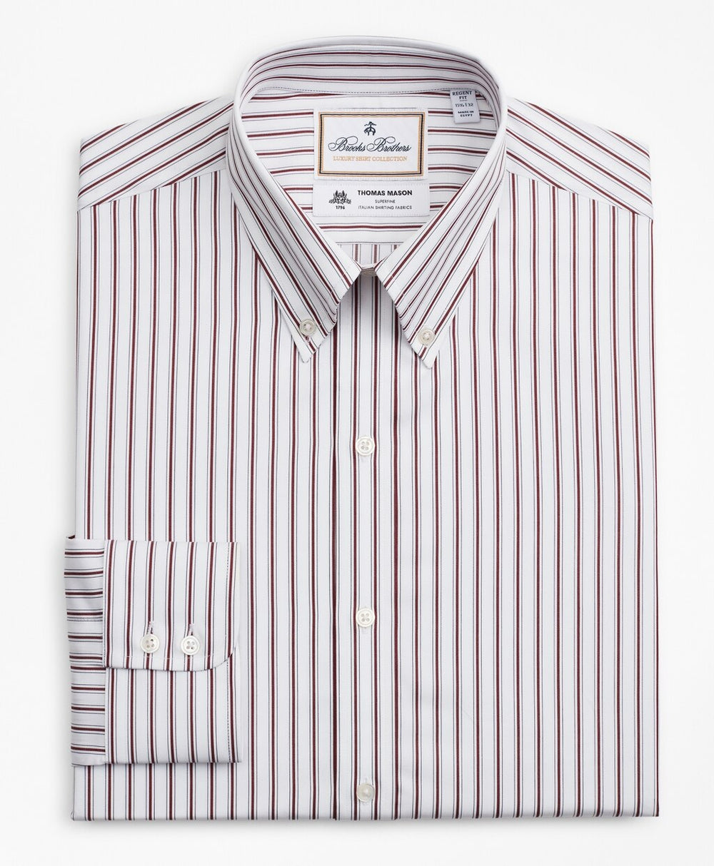 Brooks Brothers Men Luxury Collection Regent Fitted Dress Shirt, Button-Down Collar Stripe