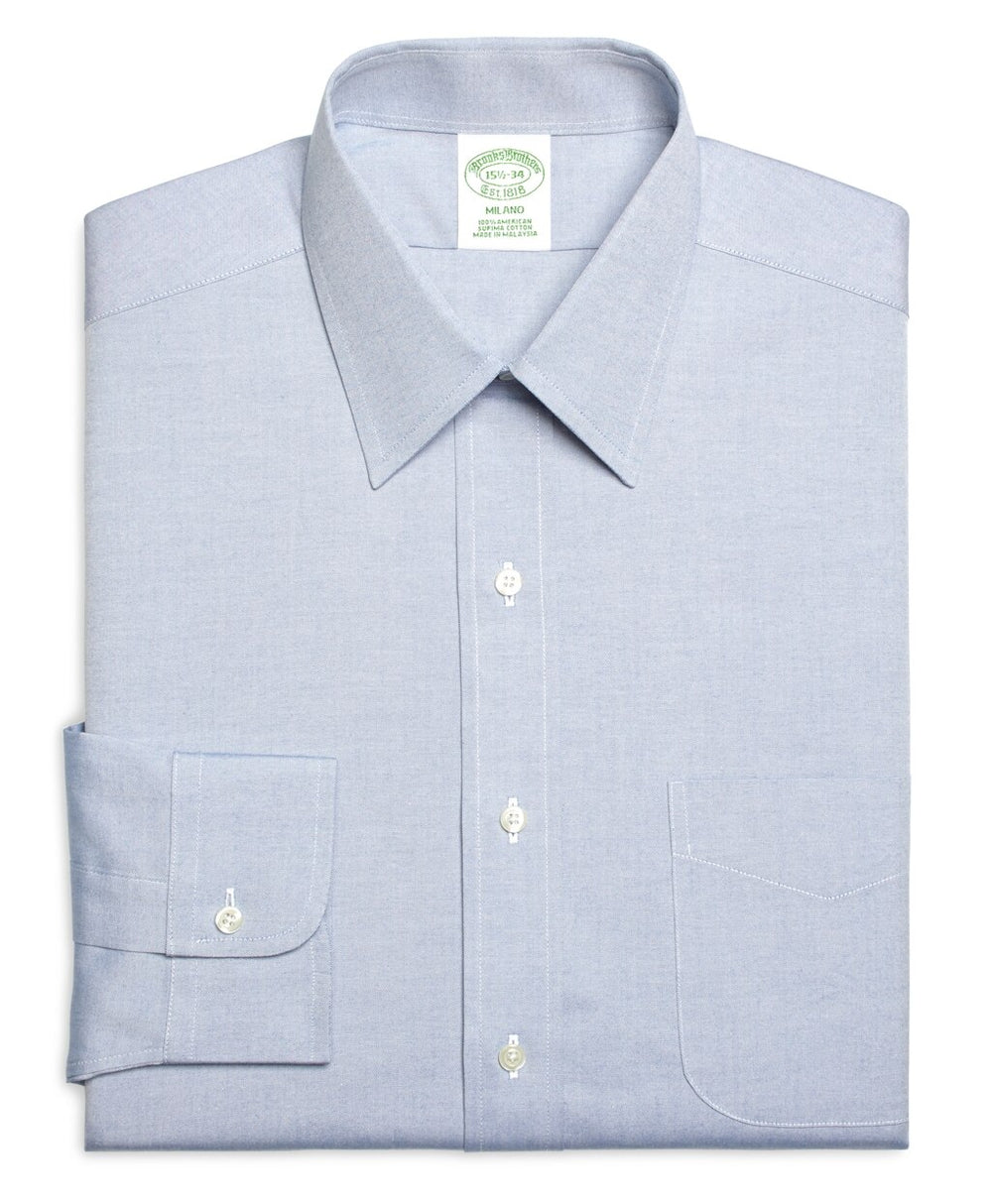 Brooks Brothers Men Milano Slim-Fit Dress Shirt, Forward Point Collar