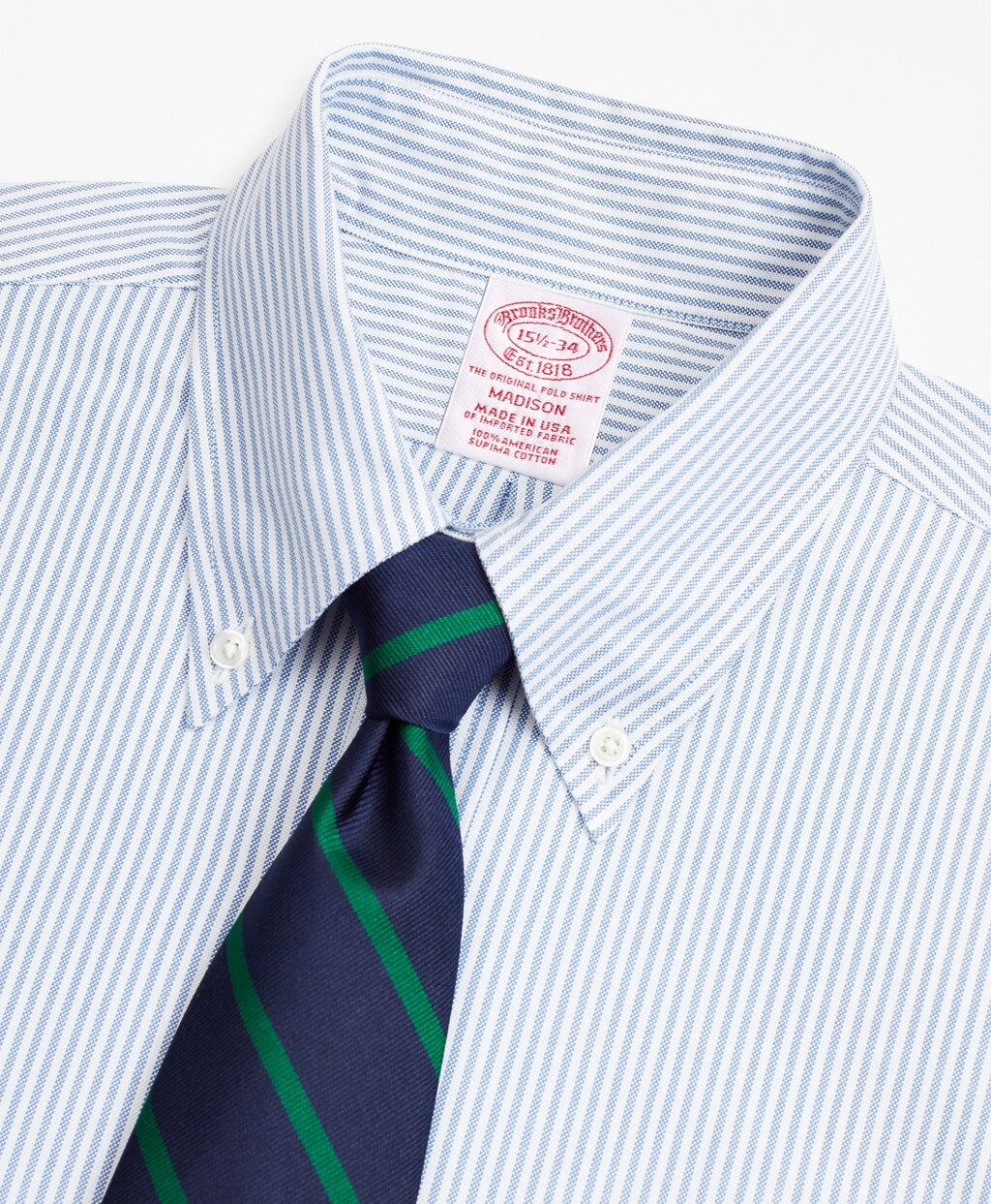 Brooks Brothers Men Original Polo® Button-Down Oxford Madison Classic-Fit Dress Shirt, Stripe