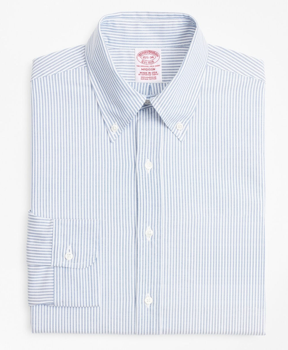 Brooks Brothers Men Original Polo® Button-Down Oxford Madison Classic-Fit Dress Shirt, Stripe