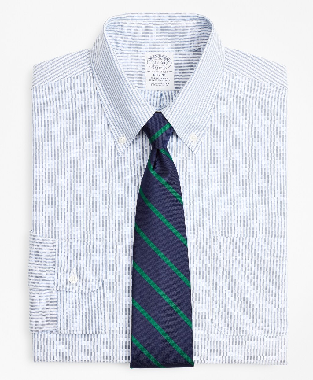 Brooks Brothers Men Original Polo® Button-Down Oxford Regent Fitted Dress Shirt, Stripe