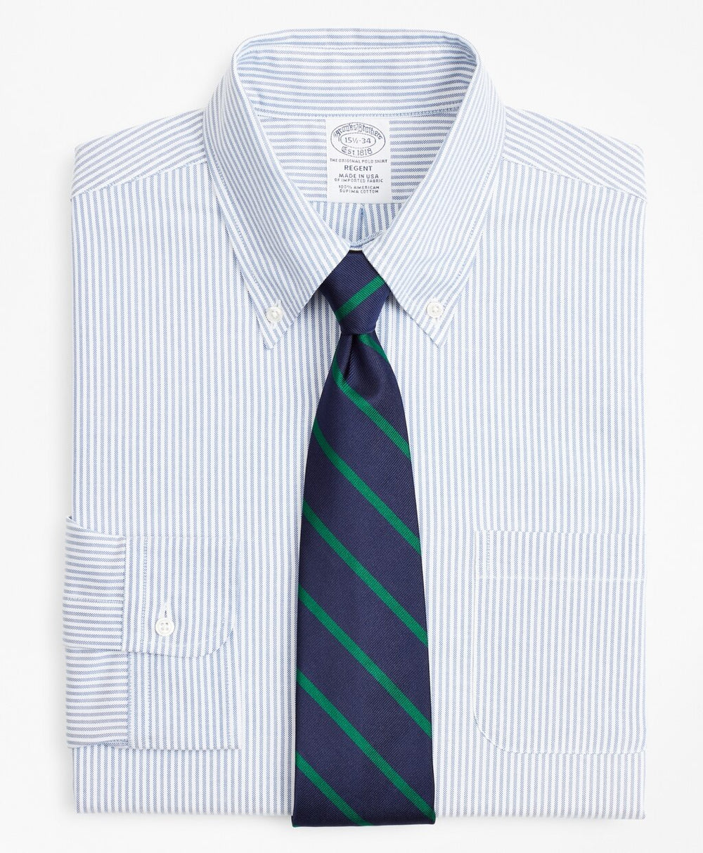 Brooks Brothers Men Original Polo® Button-Down Oxford Regent Fitted Dress Shirt, Stripe