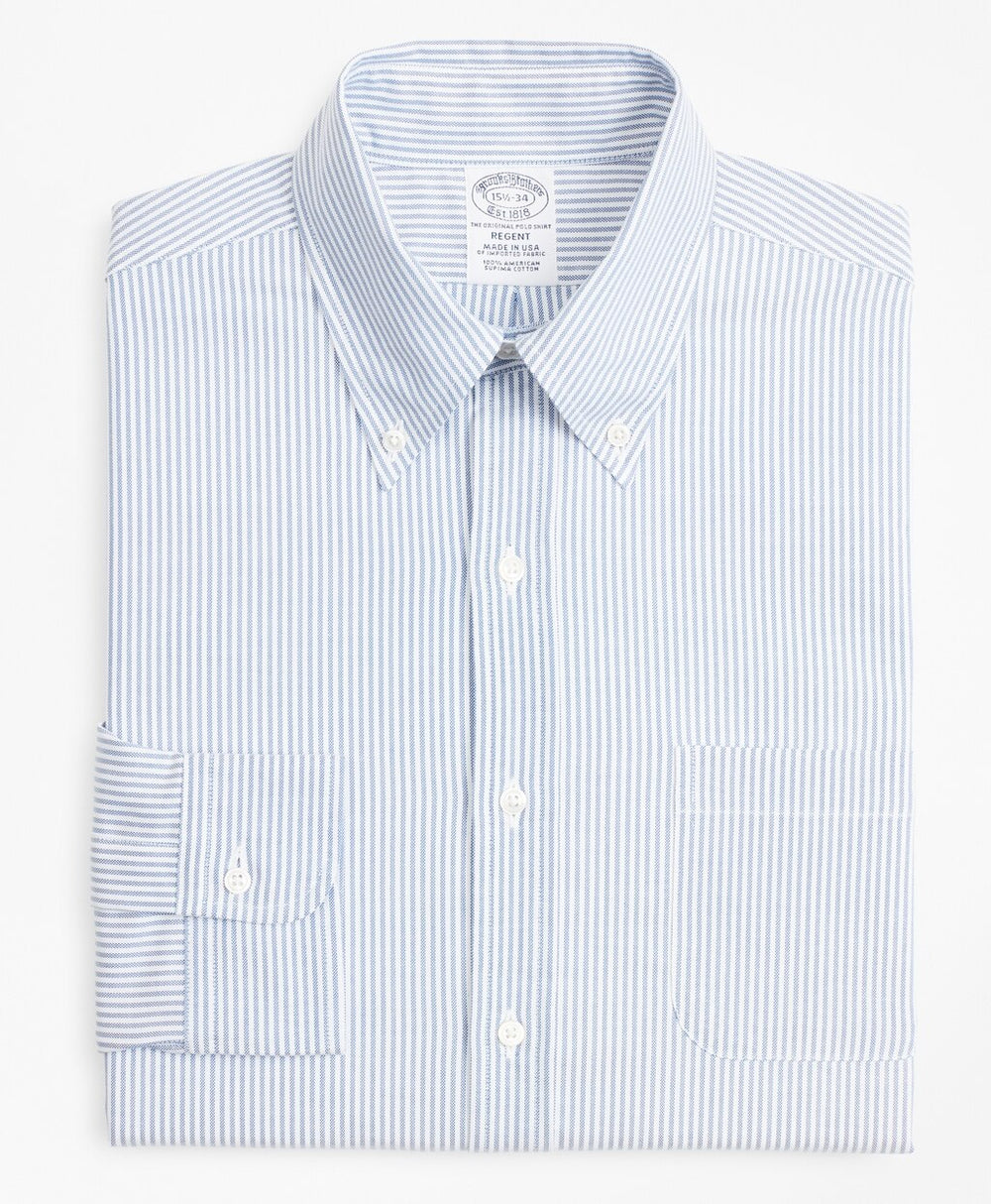 Brooks Brothers Men Original Polo® Button-Down Oxford Regent Fitted Dress Shirt, Stripe