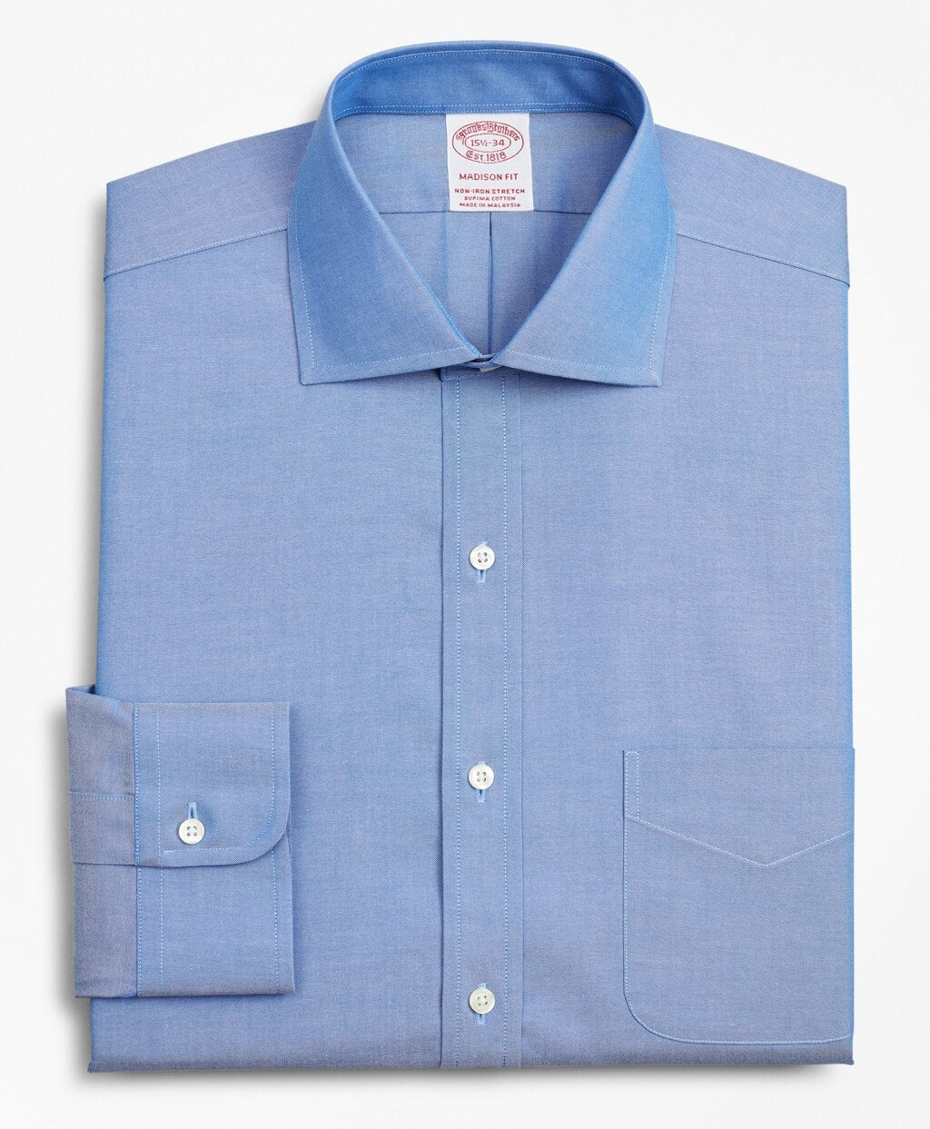 Brooks Brothers Men Stretch Madison Classic-Fit Dress Shirt, Non-Iron Pinpoint English Collar