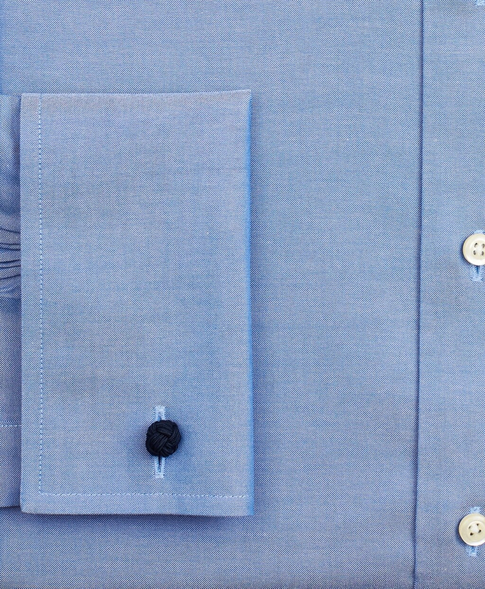 Brooks Brothers Men Stretch Madison Classic-Fit Dress Shirt, Non-Iron Pinpoint Ainsley Collar French Cuff