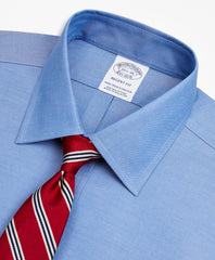 Brooks Brothers Men Stretch Regent Fitted Dress Shirt, Non-Iron Pinpoint Ainsley Collar