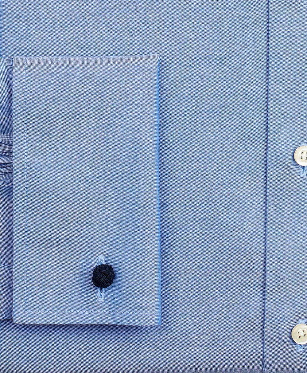 Brooks Brothers Men Stretch Regent Fitted Dress Shirt, Non-Iron Pinpoint Ainsley Collar French Cuff Pinpoint