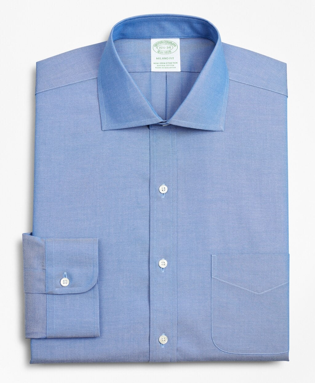 Brooks Brothers Men Stretch Milano Slim-Fit Dress Shirt, Non-Iron Pinpoint English Collar