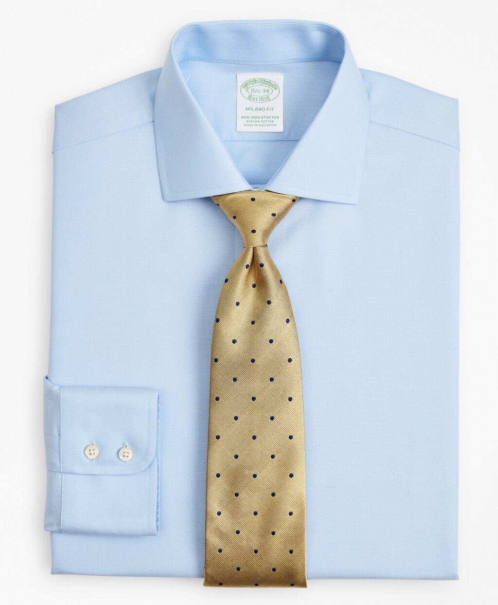Brooks Brothers Men Stretch Milano Slim-Fit Dress Shirt, Non-Iron Twill English Collar