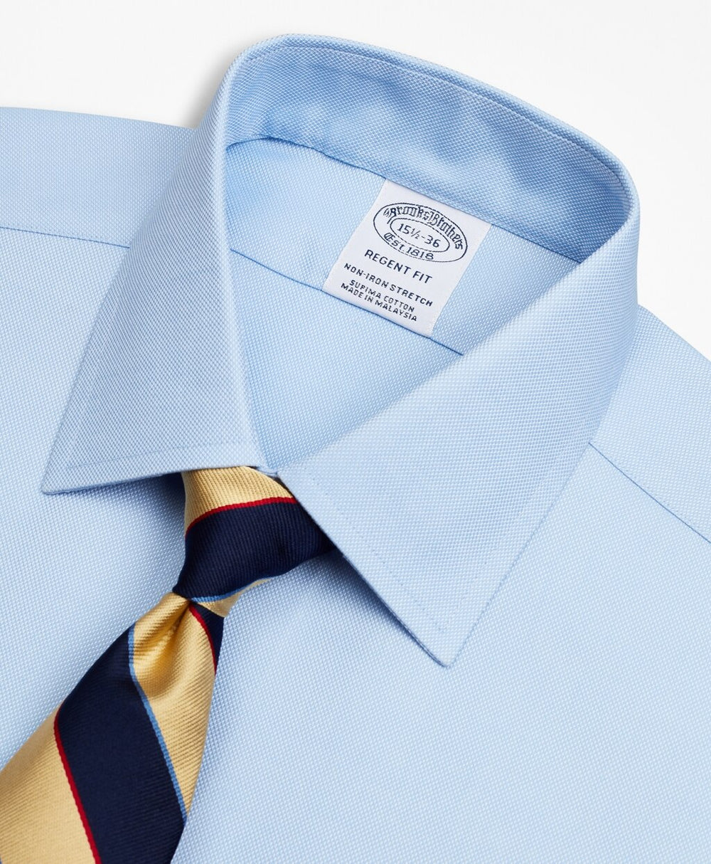 Brooks Brothers Men Stretch Regent Fitted Dress Shirt, Non-Iron Royal Oxford Ainsley Collar