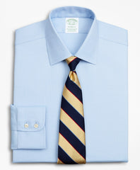 Brooks Brothers Men Stretch Milano Slim-Fit Dress Shirt, Non-Iron Royal Oxford Ainsley Collar