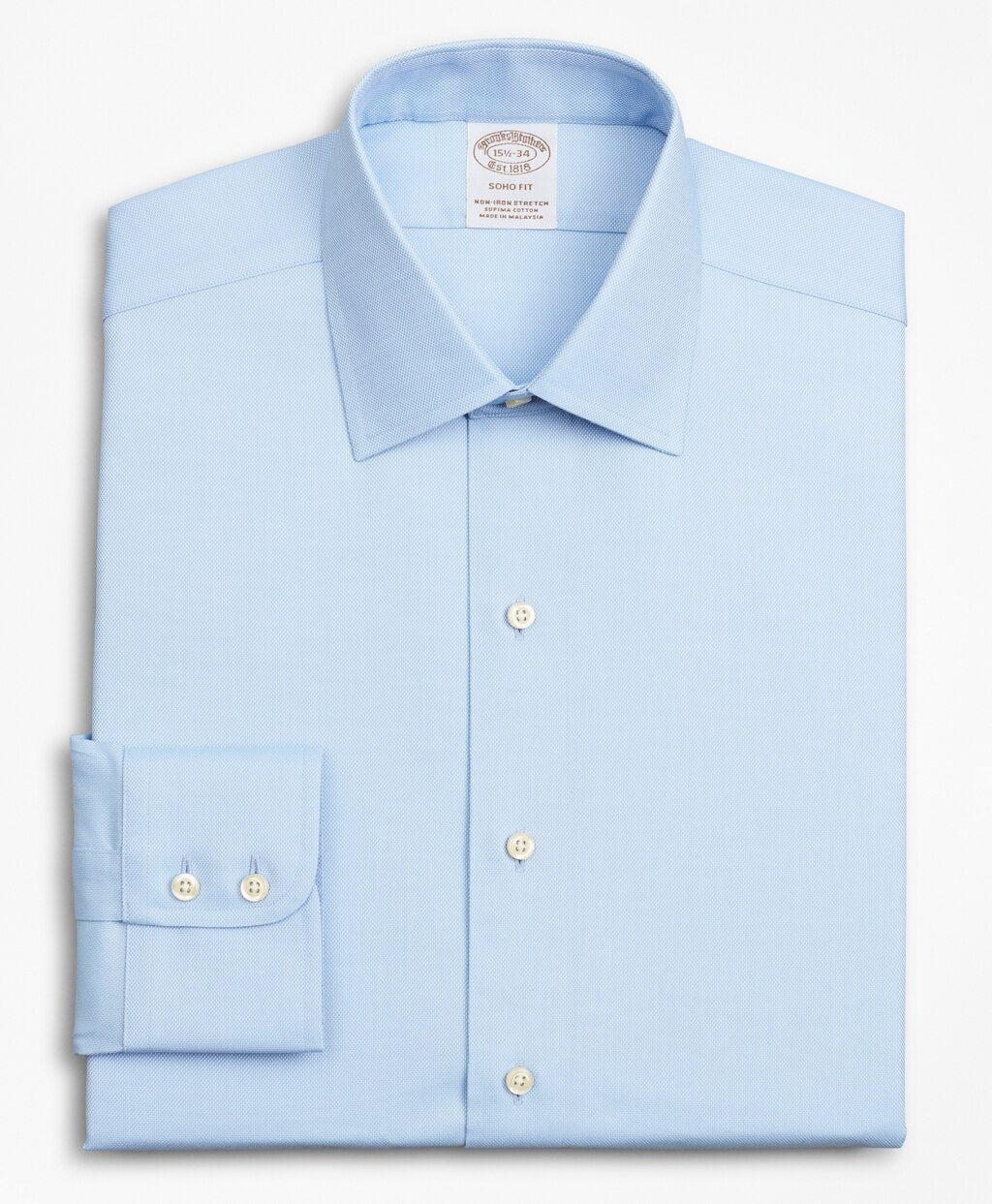 Brooks Brothers Men Stretch Soho Extra-Slim-Fit Dress Shirt, Non-Iron Royal Oxford Ainsley Collar