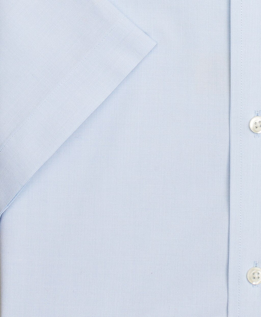 Brooks Brothers Men Stretch Milano Slim-Fit Dress Shirt, Non-Iron Poplin  End-on-End Short-Sleeve