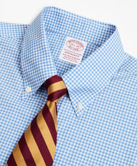 Brooks Brothers Men Stretch Madison Classic-Fit Dress Shirt, Non-Iron Poplin Button-Down Collar Gingham