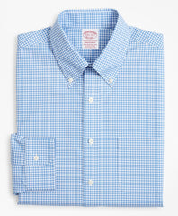 Brooks Brothers Men Stretch Madison Classic-Fit Dress Shirt, Non-Iron Poplin Button-Down Collar Gingham