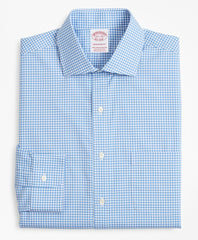 Brooks Brothers Men Stretch Madison Classic-Fit Dress Shirt, Non-Iron Poplin English Collar Gingham