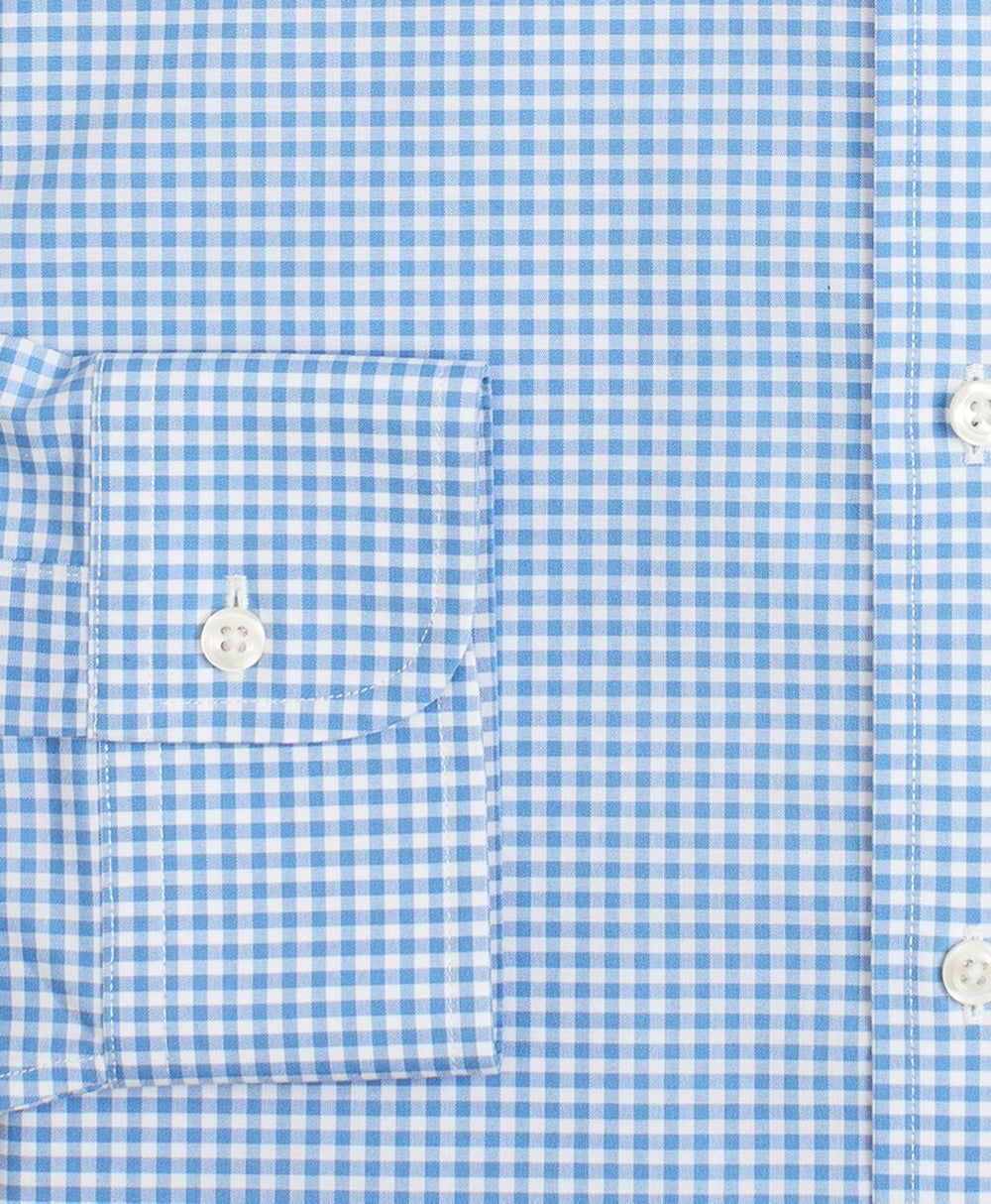 Brooks Brothers Men Stretch Regent Fitted Dress Shirt, Non-Iron Poplin Button-Down Collar Gingham