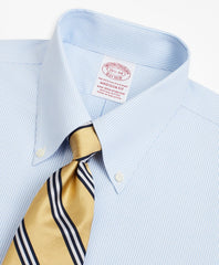 Brooks Brothers Men Stretch Madison Classic-Fit Dress Shirt, Non-Iron Poplin Button-Down Collar Fine Stripe