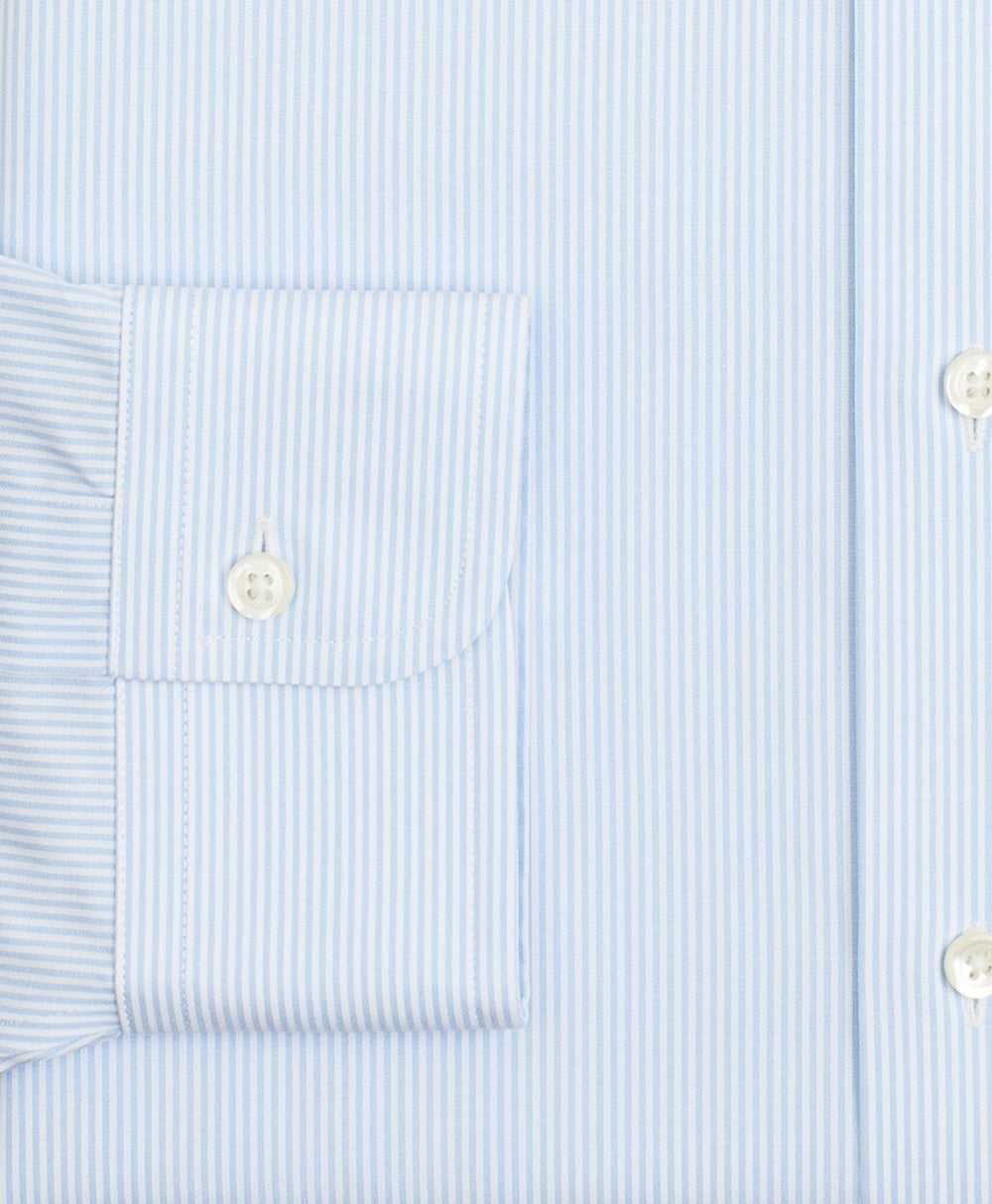 Brooks Brothers Men Stretch Madison Classic-Fit Dress Shirt, Non-Iron Poplin Button-Down Collar Fine Stripe