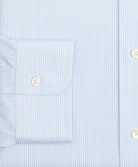Brooks Brothers Men Stretch Milano Slim-Fit Dress Shirt, Non-Iron Poplin Button-Down Collar Fine Stripe