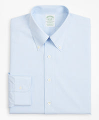 Brooks Brothers Men Stretch Milano Slim-Fit Dress Shirt, Non-Iron Poplin Button-Down Collar Fine Stripe