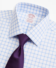 Brooks Brothers Men Stretch Madison Classic-Fit Dress Shirt, Non-Iron Twill Ainsley Collar Grid Check