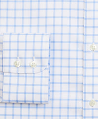 Brooks Brothers Men Stretch Regent Fitted Dress Shirt, Non-Iron Twill Ainsley Collar Grid Check