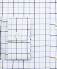 Brooks Brothers Men Stretch Regent Fitted Dress Shirt, Non-Iron Poplin Button-Down Collar Double-Grid Check