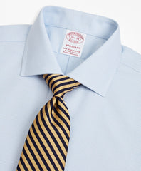 Brooks Brothers Men Stretch Madison Classic-Fit Dress Shirt, Non-Iron Twill English Collar French Cuff Micro-Check