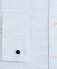 Brooks Brothers Men Stretch Madison Classic-Fit Dress Shirt, Non-Iron Twill English Collar French Cuff Micro-Check