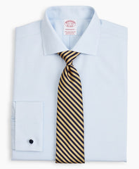 Brooks Brothers Men Stretch Madison Classic-Fit Dress Shirt, Non-Iron Twill English Collar French Cuff Micro-Check
