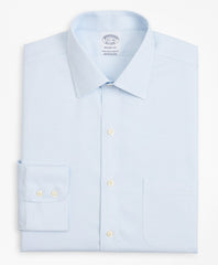 Brooks Brothers Men Stretch Regent Fitted Dress Shirt, Non-Iron Twill Ainsley Collar Micro-Check