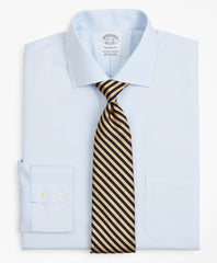 Brooks Brothers Men Stretch Regent Fitted Dress Shirt, Non-Iron Twill English Collar Micro-Check