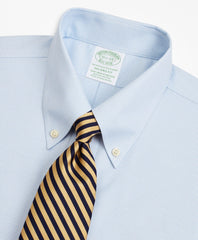 Brooks Brothers Men Stretch Milano Slim-Fit Dress Shirt, Non-Iron Twill Button-Down Collar Micro-Check